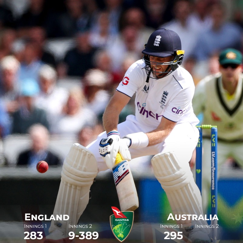 cricketcomau's tweet photo. A big day for England who have a lead of 377 runs with two days remaining #Ashes