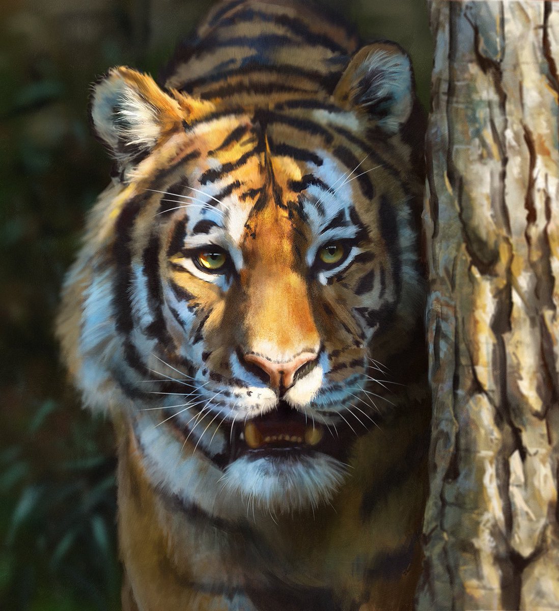 JacksonjokerArt's tweet photo. Today is the international #TigersDay 
Here are some of my paintings of this magnificent animal. https://t.co/rrBvO2PYQy