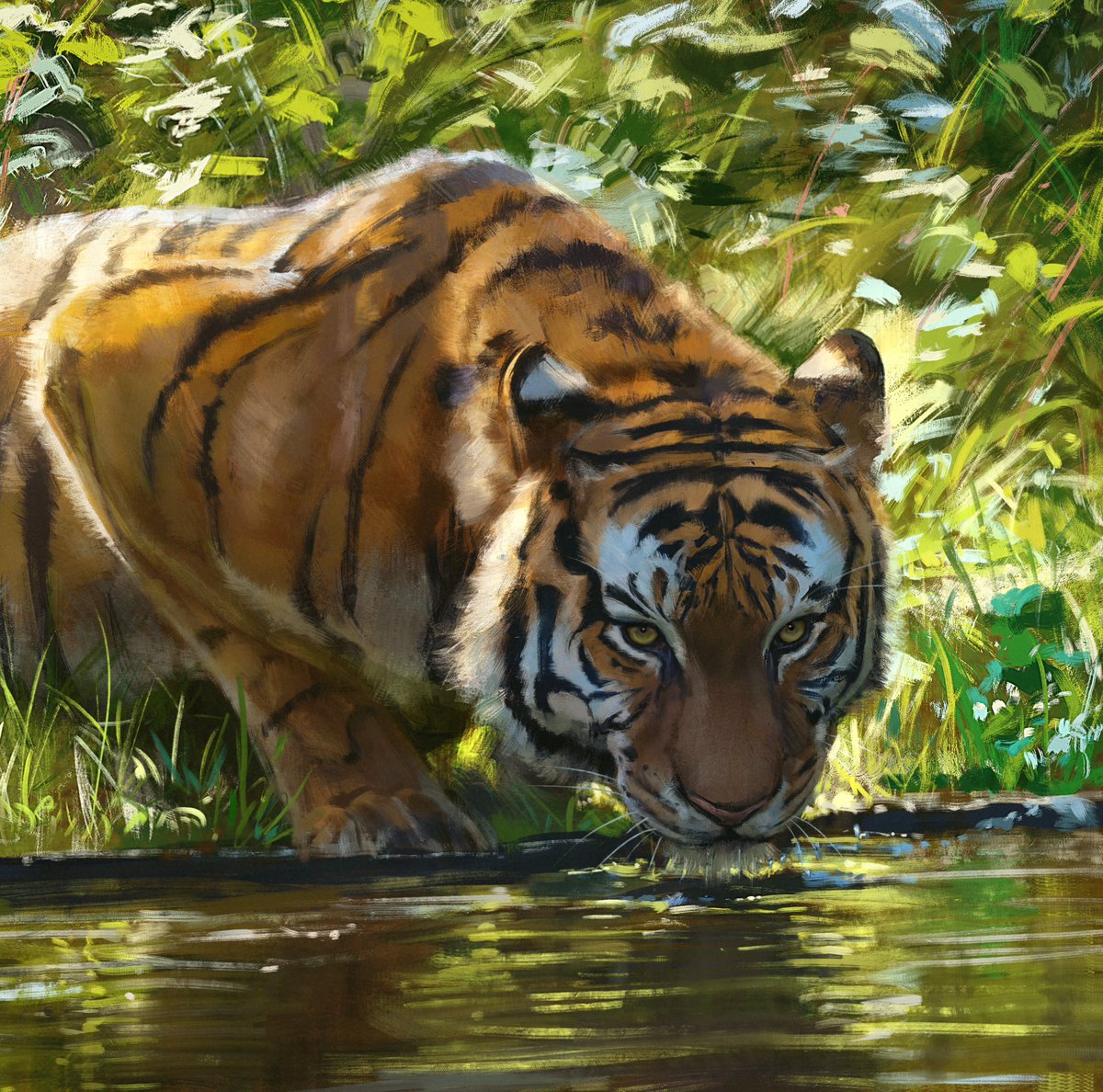 JacksonjokerArt's tweet photo. Today is the international #TigersDay 
Here are some of my paintings of this magnificent animal. https://t.co/rrBvO2PYQy