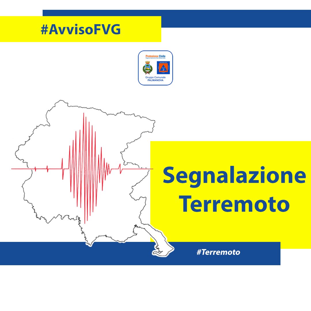 #AvvisoFVG #Terremoto

⚠️ Segnalazione #TerremotoFVG ore 19:34 del 29/07/2023

📈 Magnitudo 4.3 ± 0.3
📍 Epicento a 6 km E di Ilirska Bistrica (SLOVENIA)

Ulteriori dettagli su: rts.crs.inogs.it/event/74339/de…

🆘 Situazione di pericolo o Emergenza? ⤵️
Numero Unico Emergenza #NUE112