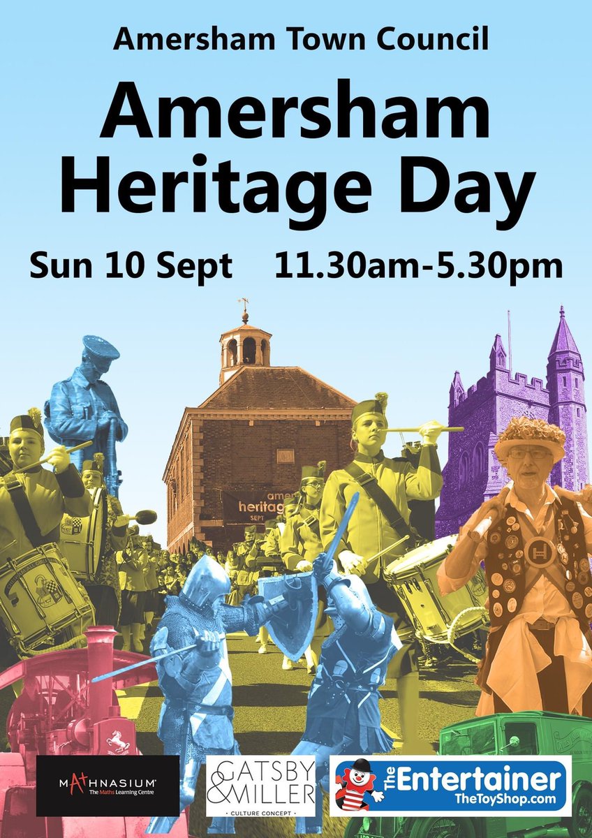 AmershamNews's tweet photo. Amersham Heritage Day is back! Sunday 10 September, Old Amersham. Stalls, attractions, bands and more 
#Amersham #heritageday https://t.co/GuHBh2frd3