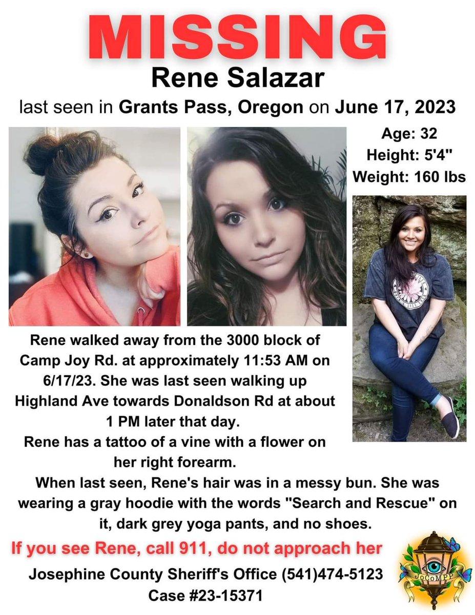 gwenroserants's tweet photo. Rene Salazar has been missing for over a month. SAR was not activated, and it has been left to Rene's family and the community to look for her. #missingperson #oregon #oregonmissing https://t.co/BMDkoeYZ0O