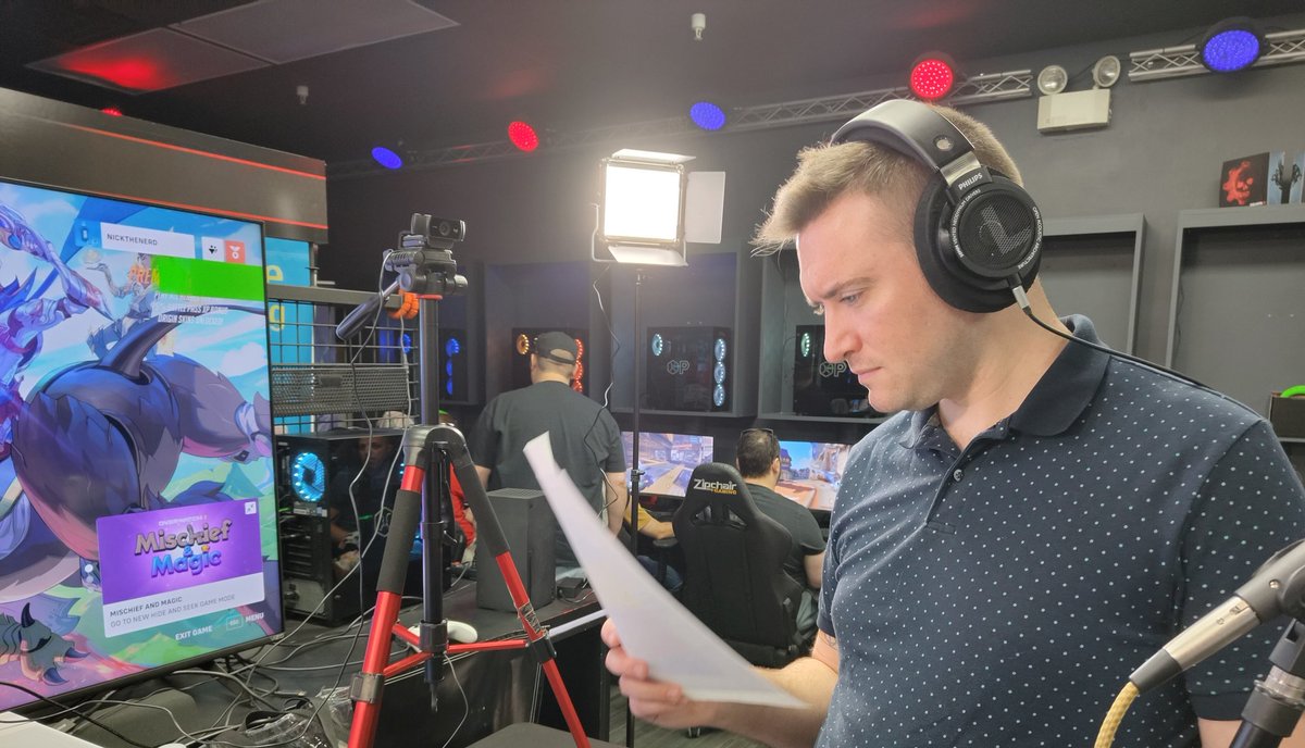 KCGameOn's tweet photo. We are set up and ready to go at Esports Arena! Join us here or on Twitch to see the conclusion of the summer season of the KC Corporate Esports Cup! https://t.co/6xnuV3c66G