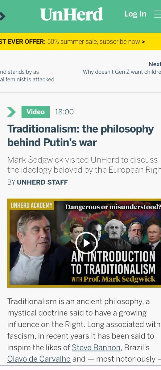 Blackholerobots's tweet photo. Bₗₐcₖₕₒₗₑᵣₒbₒₜₛ👾1҉6҉2҉
✍️ @unherd #July2023
 
"#Traditionalism: #Philosophy behind #Putin’s #War. #MarkSedgwick #visited #UnHerd to #discuss #Ideology #beloved by the #EuropeanRight"

#Ukraine🇺🇦 #Russia 
#BlackHoleRobots👾
https://t.co/jAT9sHR20f https://t.co/NUf1K46sXn