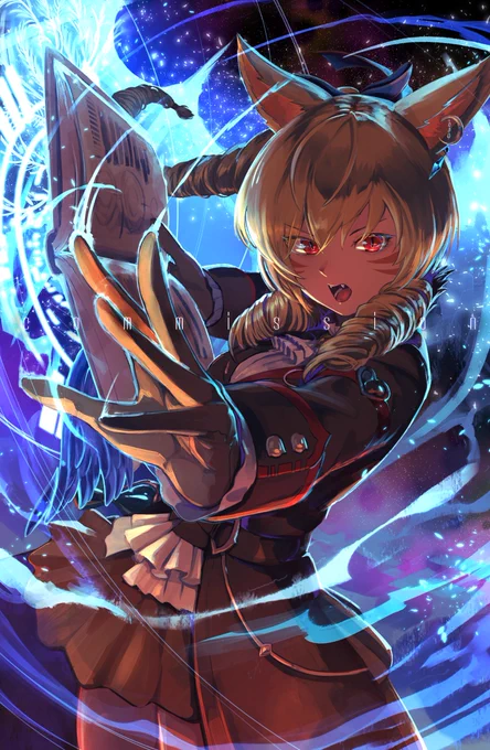 ミコッテ召喚士を描かせていただきました。ご依頼ありがとうございました! #FF14 #skeb