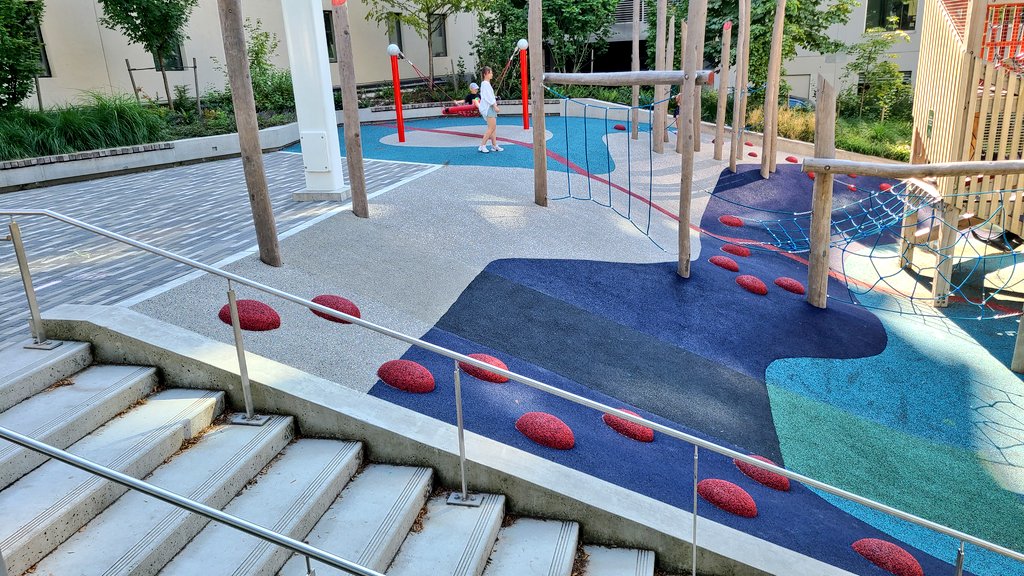 The solution to the alleged noisy roller slide at the 1+ year old park at Smithe/Richards... is no slide?