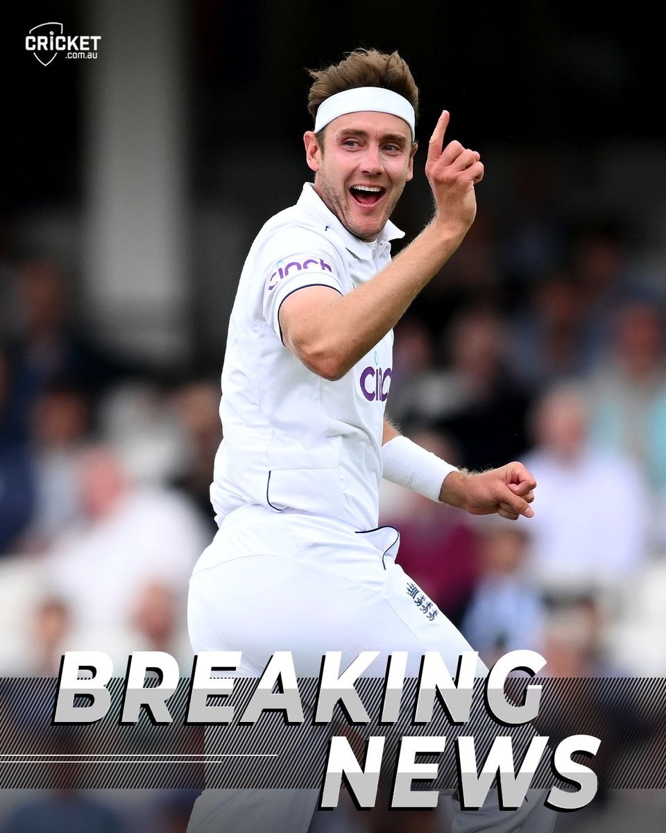 cricketcomau's tweet photo. Stuart Broad announces he will retire from cricket at the end of the ongoing fifth #Ashes Test. https://t.co/gmRLrPMbrE