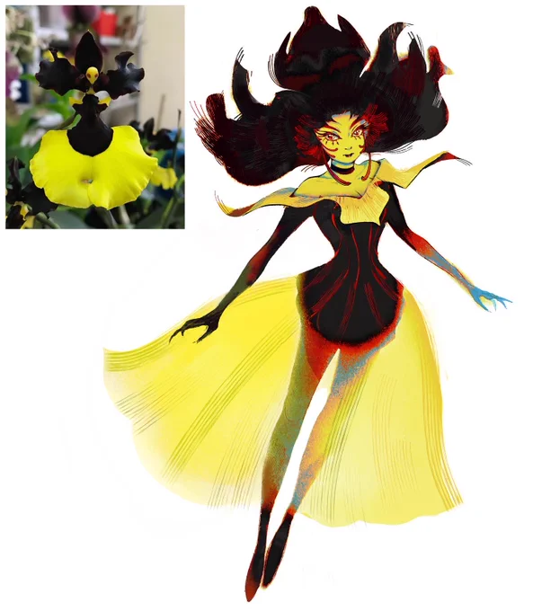 Gomesa Jiaho Queen Orchid inspired character design 