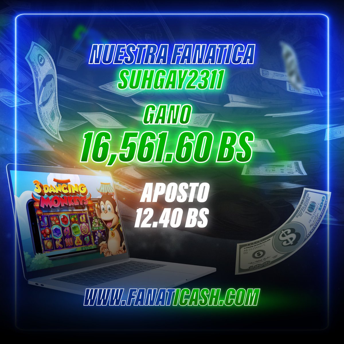 fanaticash_'s tweet photo. PREMIO RECORD 16.561 bs. 💸🎰
NUESTRA FANATICA "SHUGAY2311" con tan solo 12,40 bs consiguió una ganancia de 16.551 bs en una sola jugada. ¿Que esperas tu para convertir tu pasión en victoria?
Testimonios ganadores 🤩🌞
#fanaticash #datacash #apuestas #ganancias https://t.co/gEZZuz1cZG