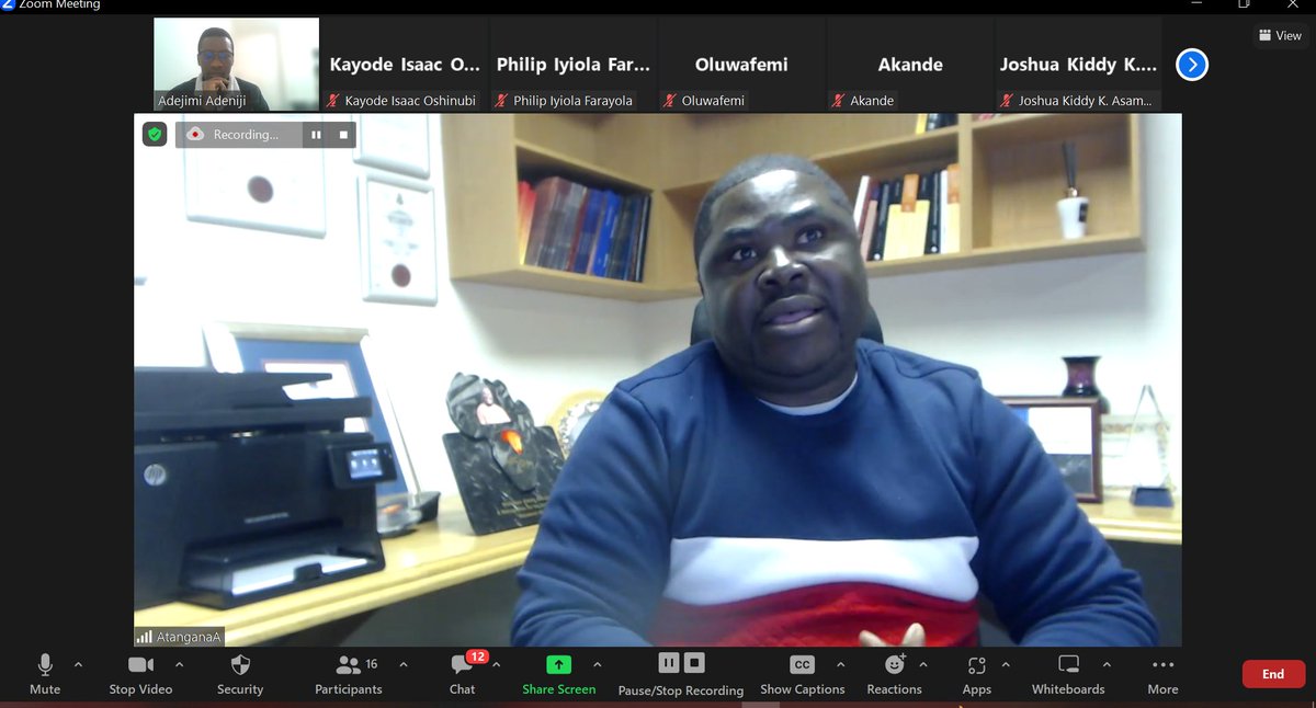 blackinmaths's tweet photo. It was such an honour to host Prof. Abdon Atagana at a live interview.
Take mathematics everywhere and give it a voice-- Prof. Abdon Atagana.
Watch out for the next Pi-View Space https://t.co/urCfzqv8LG