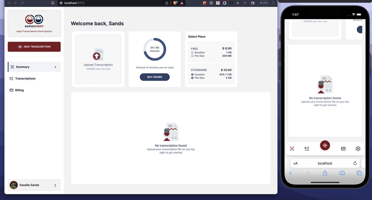 CyprianAarons's tweet photo. Exciting updates on the horizon 🚀 We're giving our lawyer transcription application a major facelift! Keep an eye out for improved functionality and sleek design. Great job @Sands_ma45 and the team, let's continue innovating! #LegalTech #TranscriptionApp #AI https://t.co/sTle7onZfD