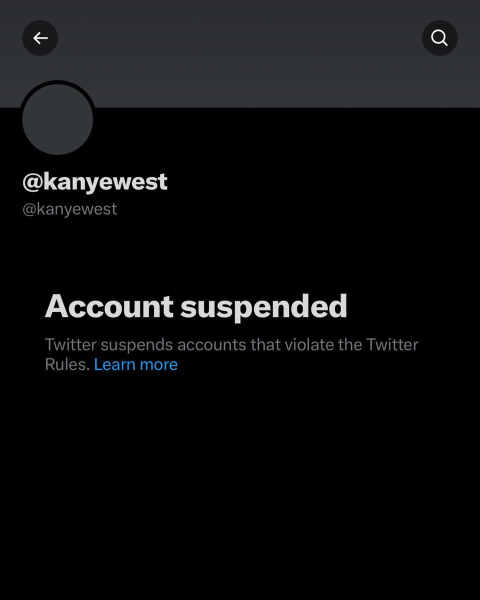 Dexerto's tweet photo. Kanye West’s Twitter account just got suspended 2 hours after getting it back https://t.co/ZqmVBCrVAE
