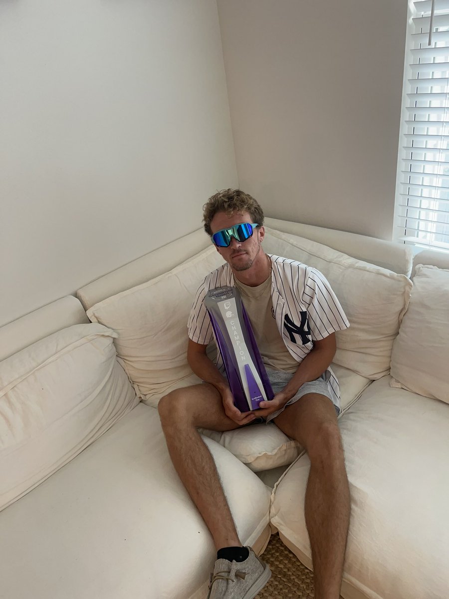 KurtBenkert's tweet photo. My brother in law is staying in our FL place right now while we are gone. I had my @NFLPA Twitch Rivals trophy come in and asked him for pictures of it.. he sent these๐๐ผ๐ https://t.co/xNHZAWKybW