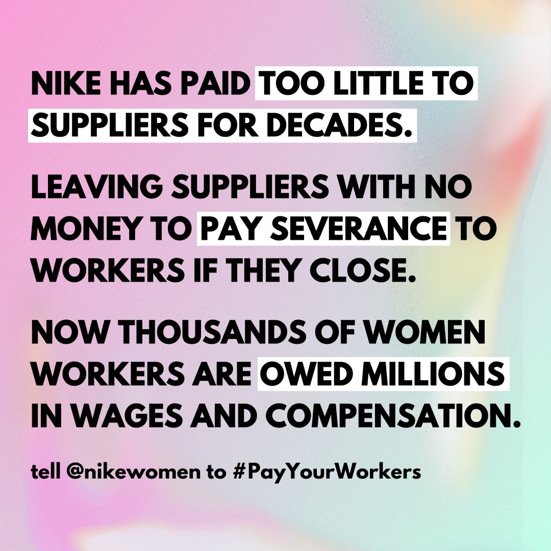 cleanclothes's tweet photo. Stand up for the women making @Nike's clothes: Tell them to #PayYourWorkers! https://t.co/WZxdBypY05