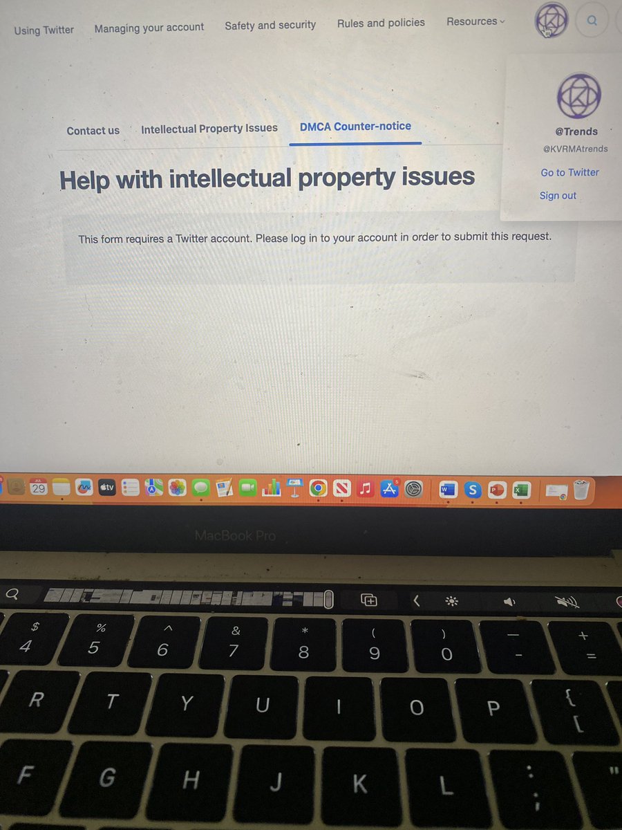 KVRMAtrends's tweet photo. Clearly I’m logged in @X @elonmusk why am I getting a fake copyright report on something I created and I can’t even counter bc it said I’m not logged in when I am ! https://t.co/rqXz883M4V