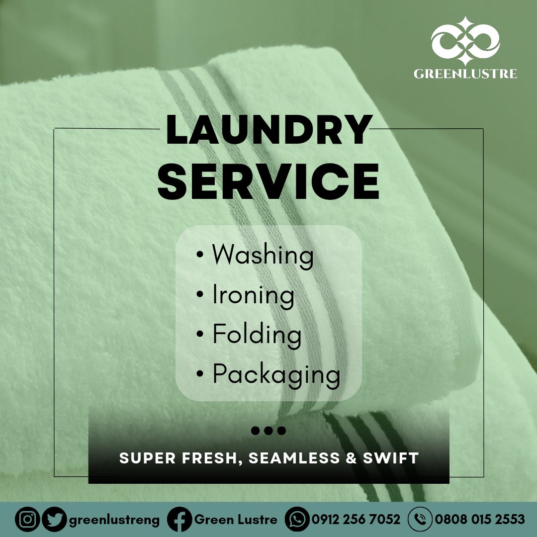 Greenlustr's tweet photo. Place your laundry orders at an affordable rate💚 https://t.co/OXUapeJmzE