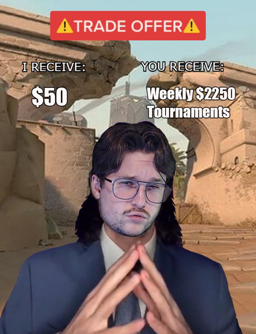 Rising_StarsGG's tweet photo. Damn, that's crazy @VALORANT 💀💀💀💀 

Looks like it's up to us to save T2!🫡

Join our weekly 💸$2.25k💸 tournaments starting August 15th!⬇️
 
https://t.co/MJL7QcKKaw https://t.co/VWs3ymJo8D