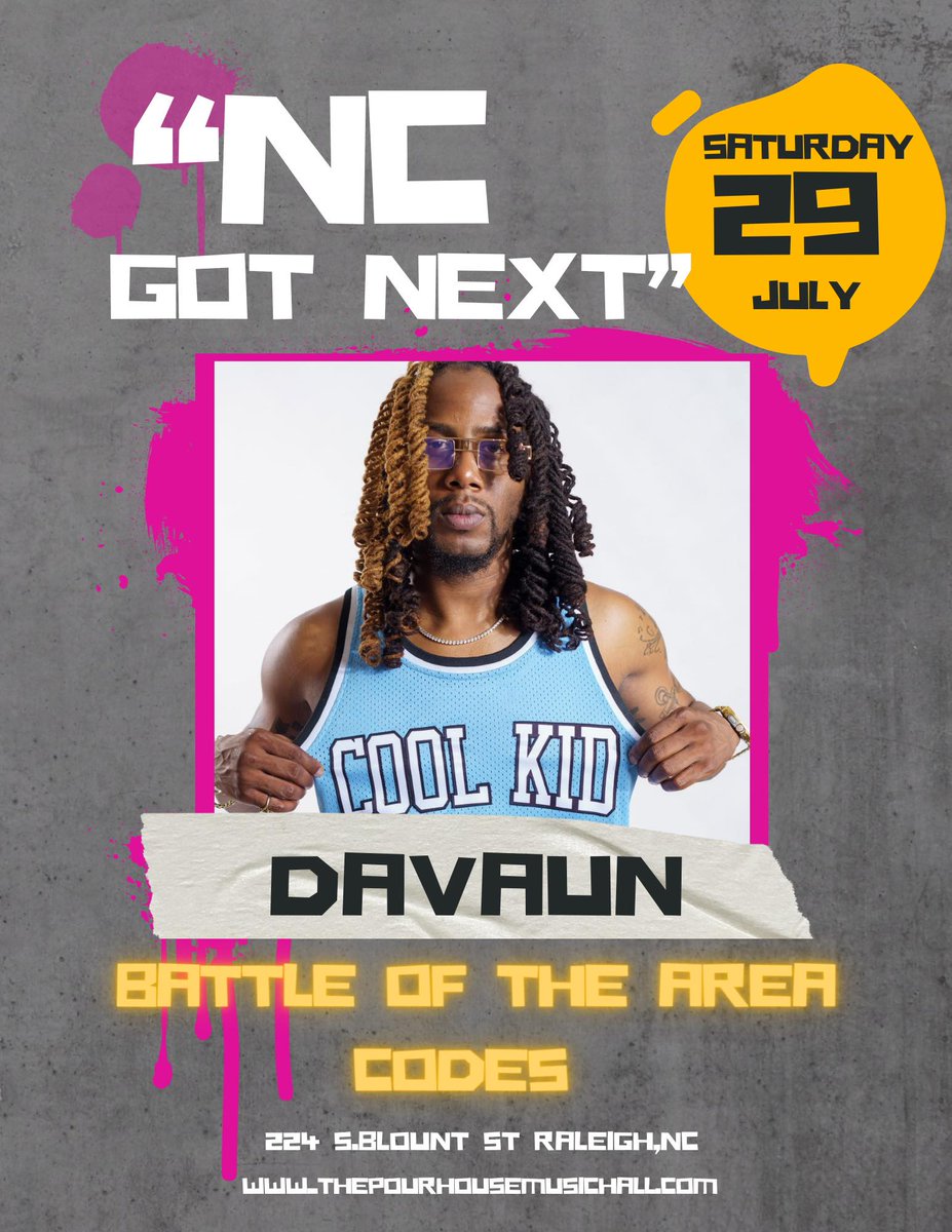 ThePourHouse's tweet photo. π Saturday July 29th
π΅ NC GOT NEXT: Battle of the Area Codes
π Doors 7pm Show 8pm
π« $25
ποΈ https://t.co/pQjY2l2j4e
π 224 S Blount St Downtown Raleigh
#pourhouse #raleigh #hiphop #rap #rnb #nchiphop #localhiphop https://t.co/Mqg7z131Ou