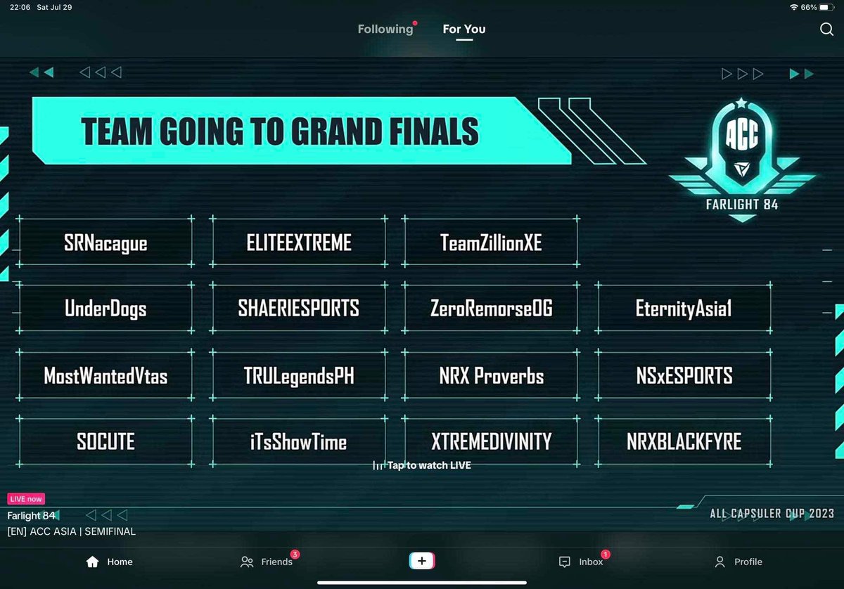 🚨 ANNOUNCEMENT 🚨

Congratulations to our Tru Legends Asia Comp team for 3rd PLACE!! and advancing to the GRAND FINALS for the Farlight 84 $40,000 ACC ASIA Tournament!

TRUxTamayo. 
TRUxHaZe.  
TRUxCJ.  
TRUxKENTY.  
Manager - Ara

Watch them compete tomorrow in the ACC Finals