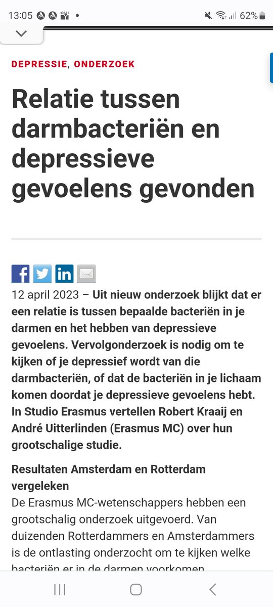 Heel interessant de link tussen #darmbacteriën en #depressie gevonden. Wil je de video uitleg zien? bitly.ws/Px6L