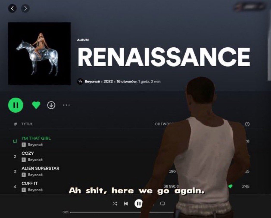 beyswede's tweet photo. me every single day since RENAISSANCE was released https://t.co/TDrJ7N9kEE