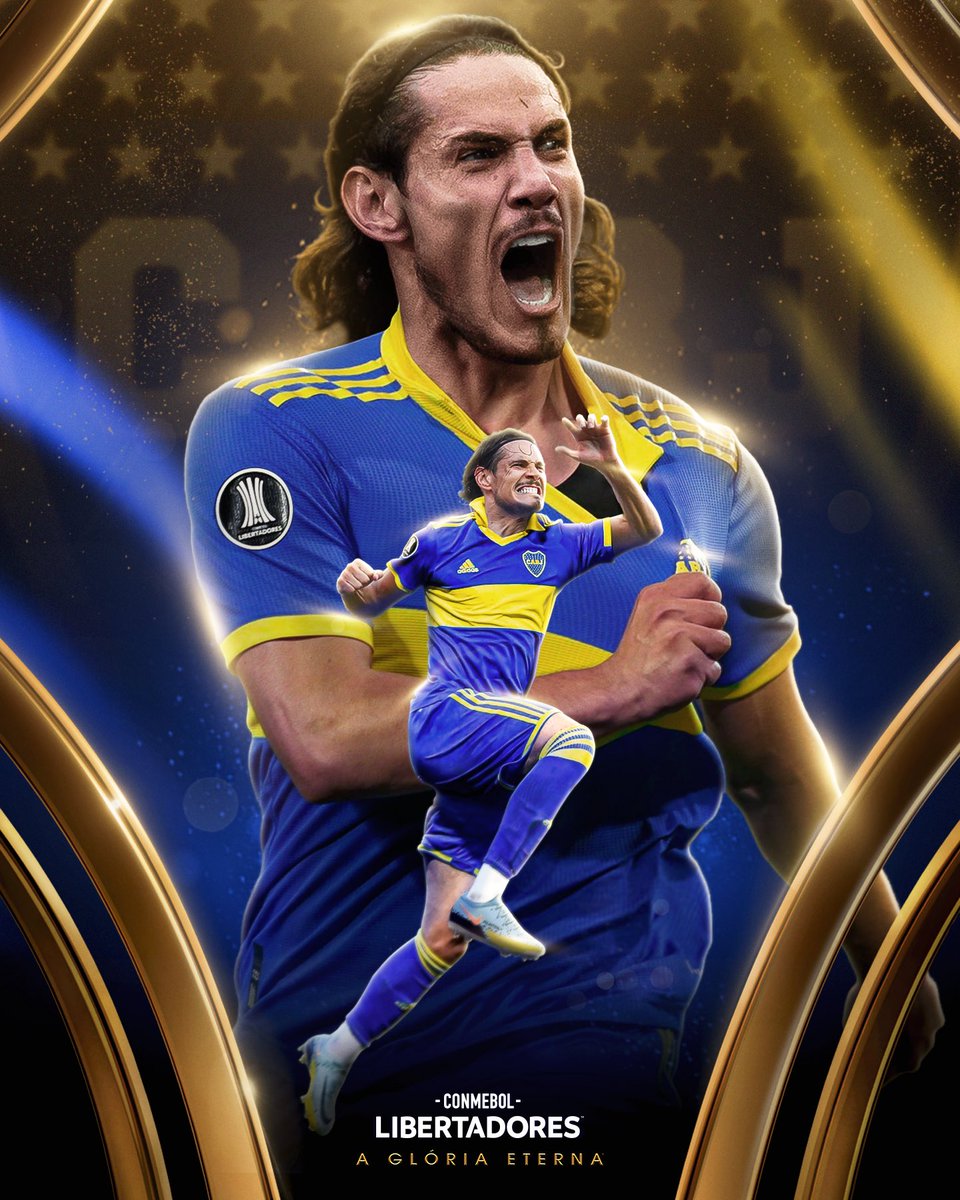 LibertadoresBR's tweet photo. 💙💛🇺🇾 Bem-vindo, Edinson Cavani!

🏆 O atacante uruguaio jogará a CONMEBOL #Libertadores pelo @BocaJrsOficial. 

#GloriaEterna https://t.co/HG5ohVfX0N