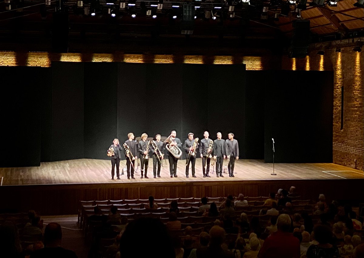 A dazzling double act from @connaughtbrass and @action_slide at @BrittenPears with clever arrangements of Britten, Poulenc and Lili Boulanger, alongside music written for trombone quartet and brass quintet by Saskia Apon and Mogens Andresen showcasing these versatile ensembles.