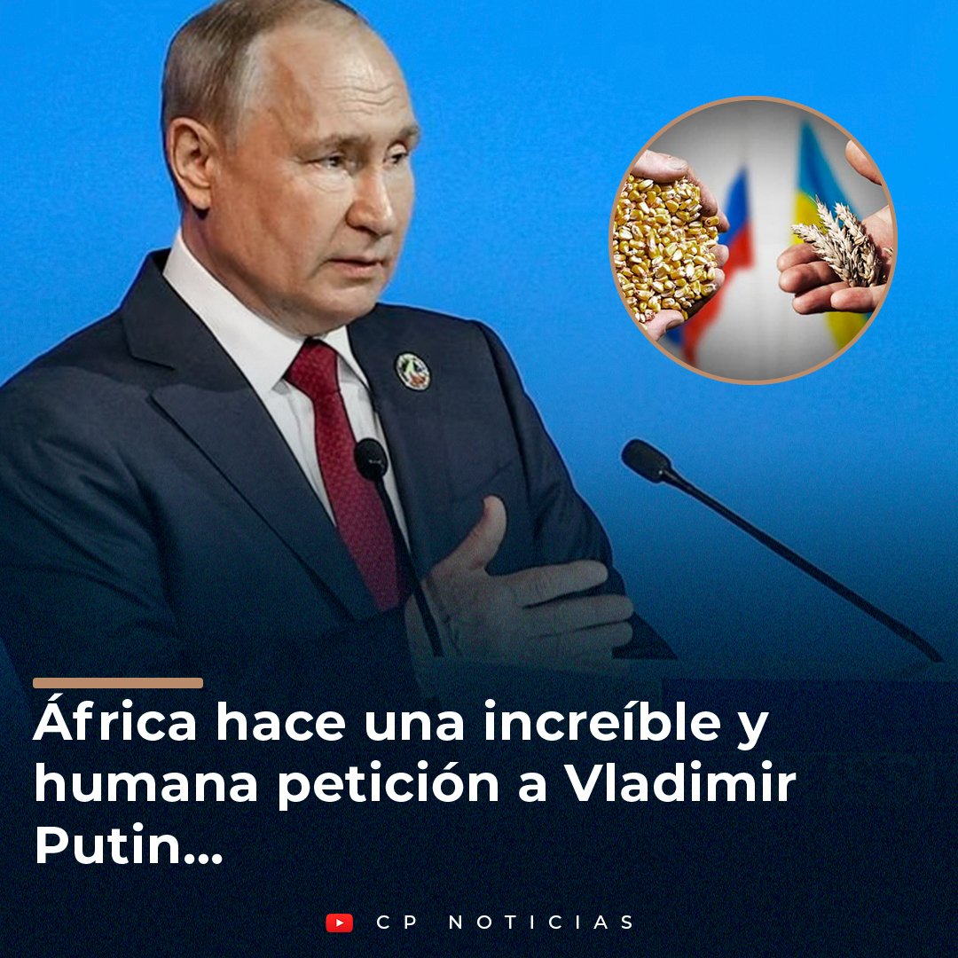 claroypelaord's tweet photo. https://t.co/K4AjYoI28G
La Unión Africana solicitó a Vladimir Putin, líder ruso, un alto al fuego en la ofensiva en Ucrania y resolver la guerra del grano durante la cumbre Rusia-África en San Petersburgo. https://t.co/710drGc6Z2