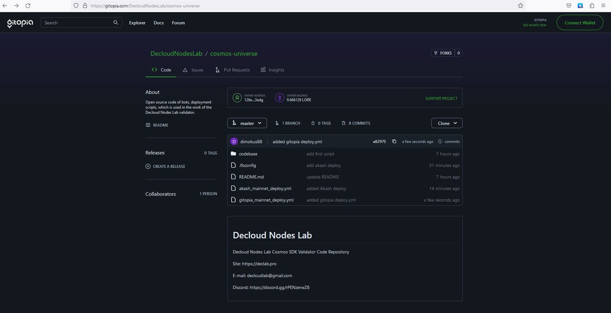 Dimokus_vrn's tweet photo. 🚀Starting today, @NodesLab validator migrate its repo from Github to the @gitopiaDAO decentralized platform!
🫡This will be our MAIN platform for code placement.
#poweredbyakash @akashnet #AkashHere #akashnetwork #Gitopia #opensource
Stake on us: https://t.co/wblLbW5Z0s! https://t.co/sHiJjexVS8