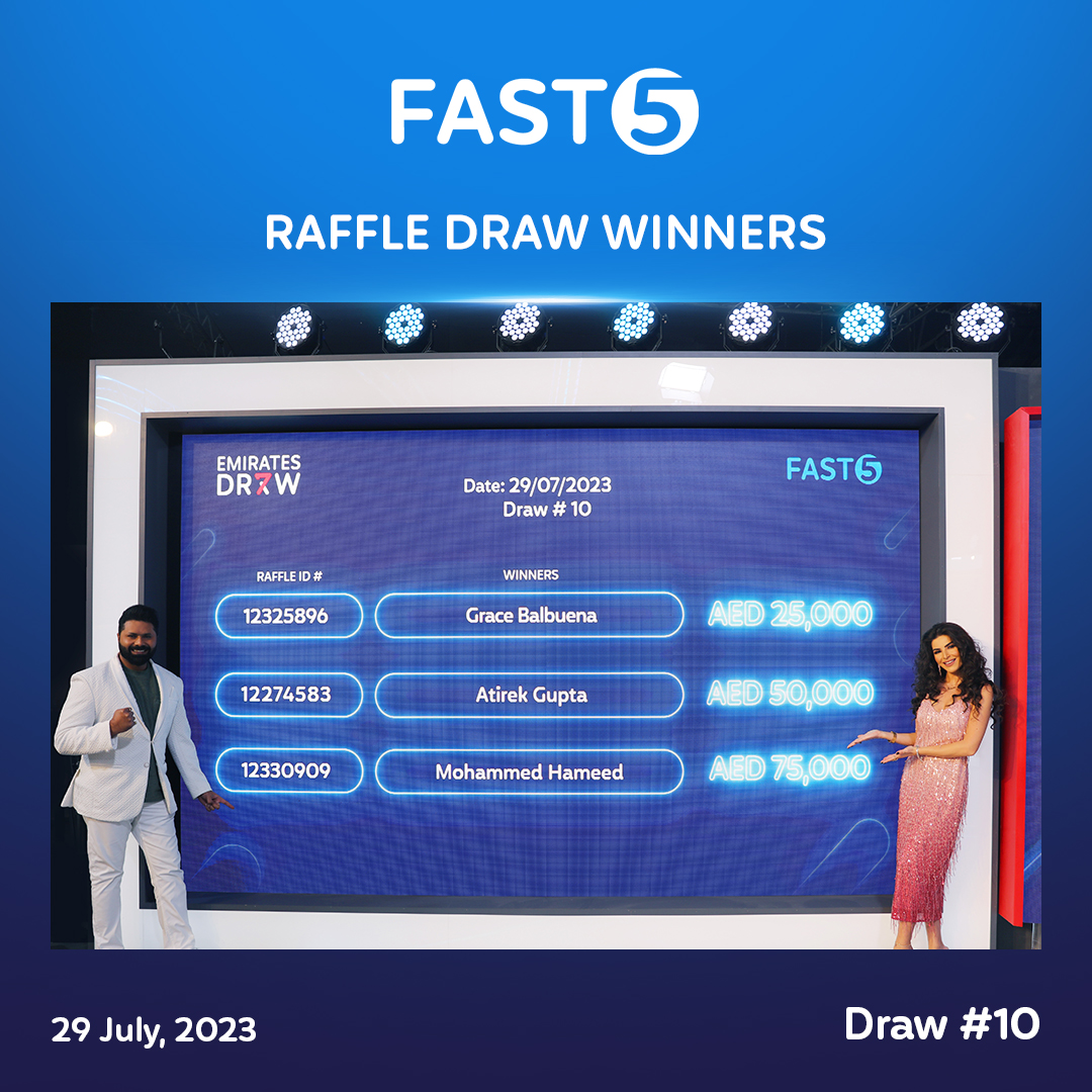 emiratesdraw's tweet photo. Well done to our #EDFAST5 winners of this week!
Don't miss your opportunity to win the Grand Prize of AED 25,000 every month for 25 Years!
#EmiratesDraw #GrandPrize #EnterTheDraw https://t.co/aKCDmCFjwd