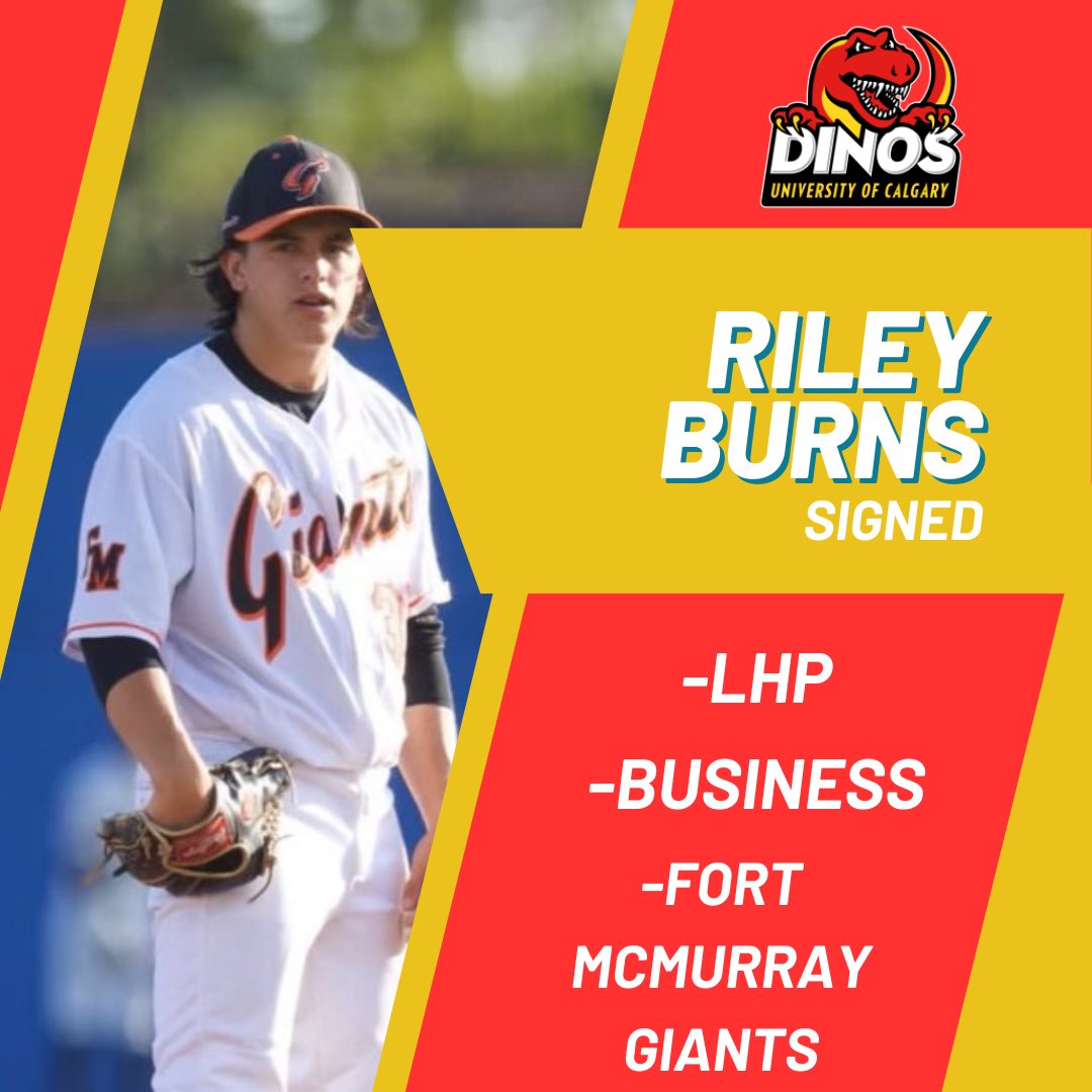 DinosBaseball's tweet image. 🚨🚨 Commitment alert 🚨🚨

We’re excited to welcome LHP Riley Burns! Riley is currently pitching for his hometown @FortMacGiants in the @wcbleague this summer, and will be entering the Haskayne school of business this fall! 

Welcome, Riley!

#dinosbsbl #canadasleague