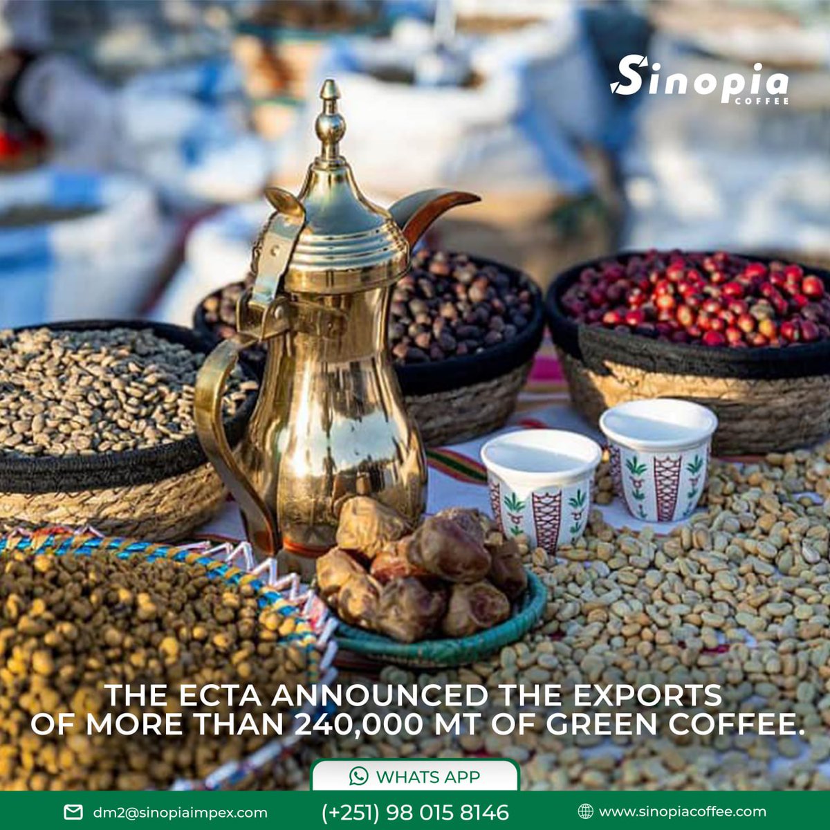 SinopiaCoffee's tweet photo. The ECTA announced the exports of more than 240,000 MT of green coffee.
The Ethiopian Coffee and Tea Authority (ECTA) announced exports of more than 4,000,000 ... Read more: https://t.co/QjsaqilXaC
#Ethiopiancoffee #coffeeexports #Arabicacoffee #IWCA2023 #Sinopiacoffee https://t.co/Vn9YZiAY1X