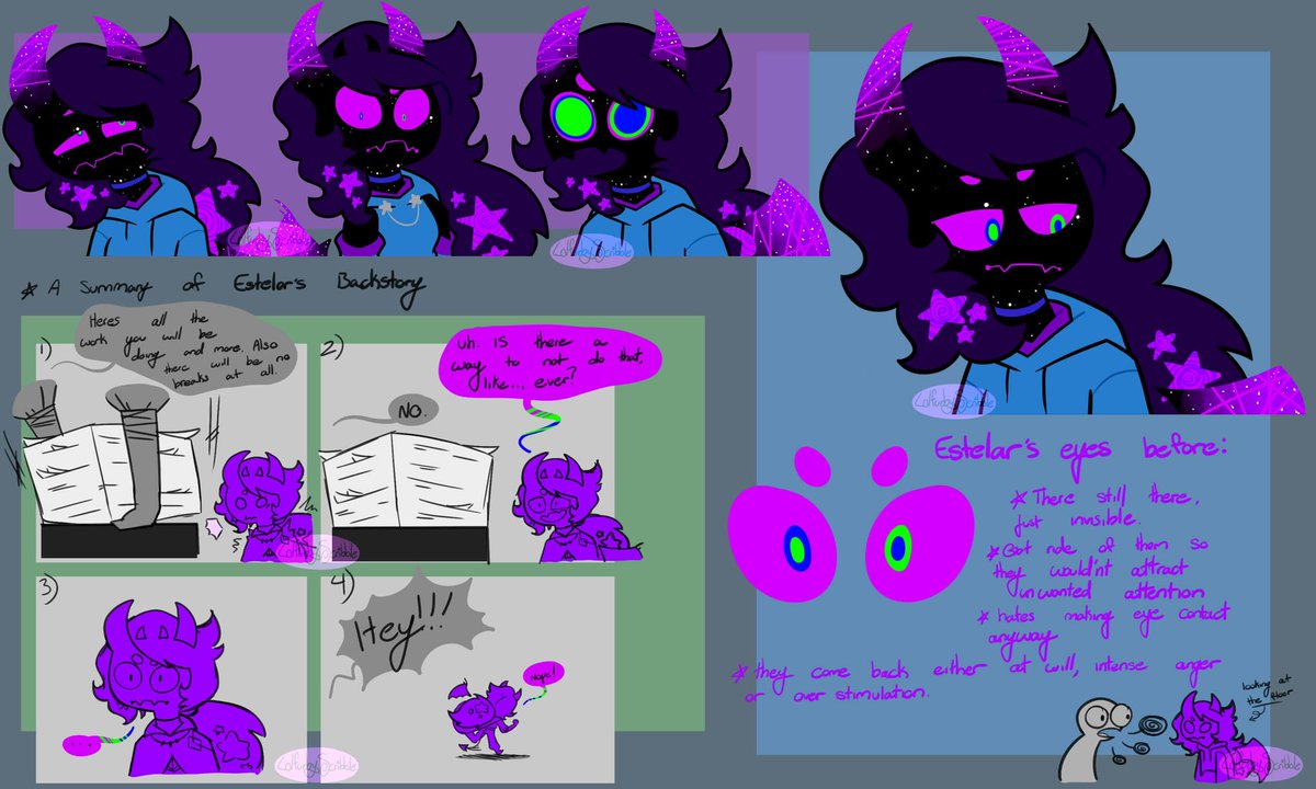 lolfurbyscrible's tweet photo. For about a very long while I wanted to create a sona in this case an eldritch sona for myself, however I always felt like I needed to add more doodles and references and then I could finally show them. (1/4)
#selfart #sona #themagiceffect #ref #art #digitalart #lolfurbyscribble https://t.co/Oaxbbhqqvd