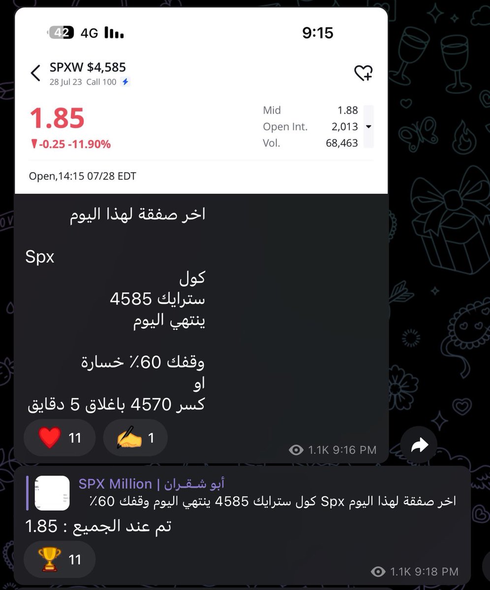 Abu_Shaqran's tweet photo. اقتصرت طرح المطروح في القناة يوم الجمعة في صفقتين 
وكذلك يوجد غيرها وحققت اكثر من 100٪ 
اللهم ارزقني واجعلني سبباً في رزق الجميع 

$spx
$tsla https://t.co/HYDUzErJtm