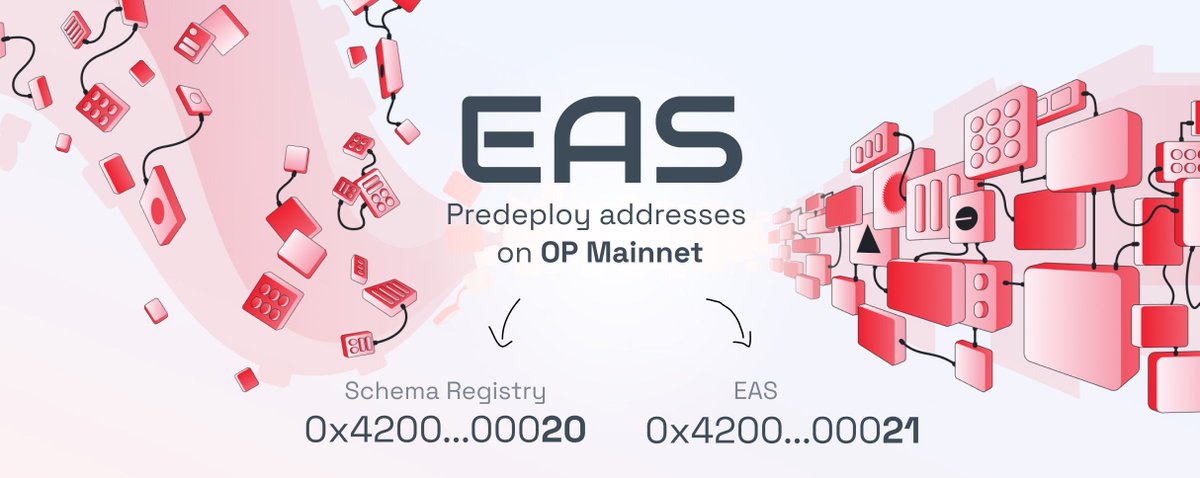 Exciting news for the Superchain!

EAS is now natively integrated into the OP Stack. What does this mean? All future OP Stack chains deployed will automatically include the EAS contracts at Genesis.