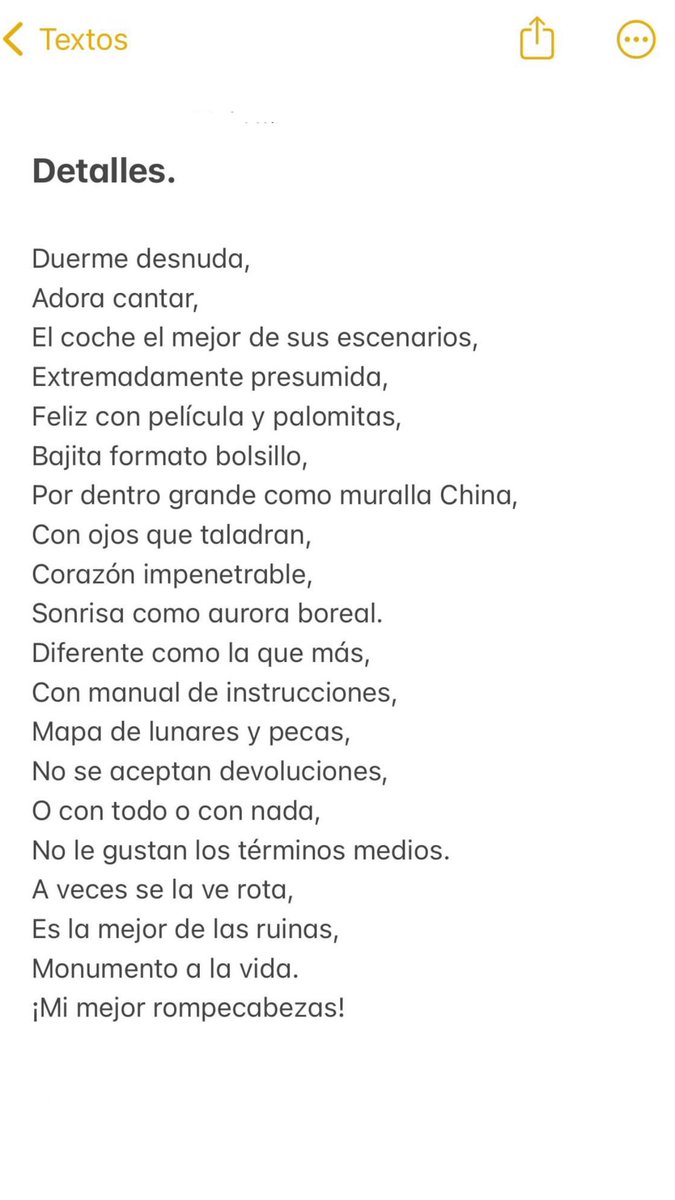 Lo más bonito q me han escrito nunca