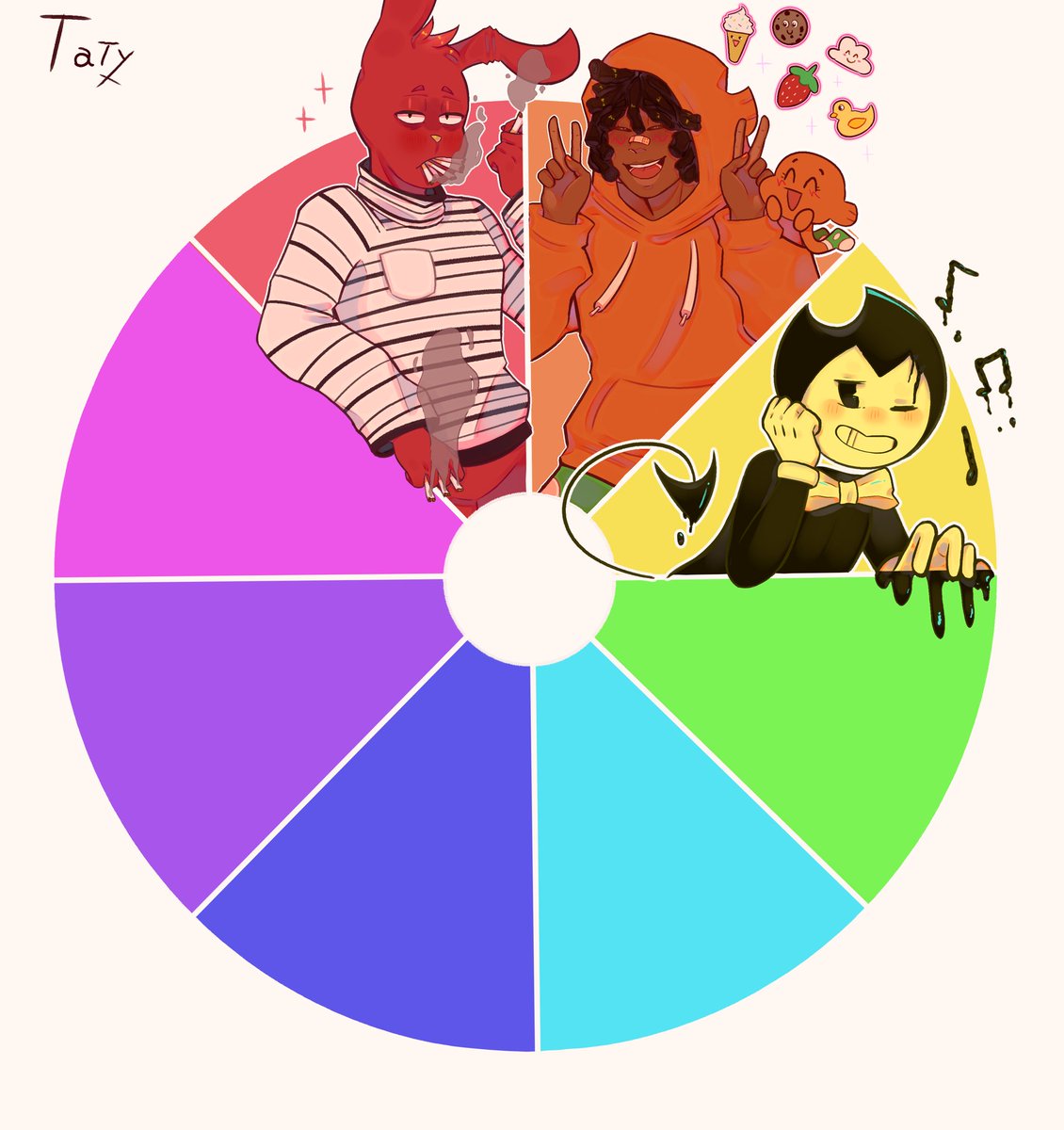 X15Taty's tweet image. Me ando tomando mi tiempo para hacer esto 😔

Ahora toca un personaje verde 💚 digaan
#colorwheelchallange #31minutos #bodoque #Darwin #theamazingworldofgumball #elincreiblemundodegumball #bendyandtheinkmachine