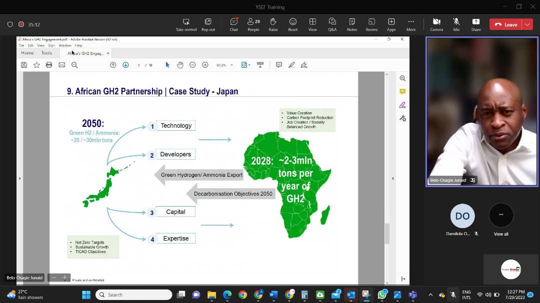 yse_fellowship's tweet photo. On the fourth week of #YSEF Cohort 1, our fellows had the valuable opportunity to explore the significance of cultivating negotiation skills for green hydrogen partnerships and projects in Africa, with a specific focus on the EU-Namibia green hydrogen partnership. https://t.co/r7sULHeAmn