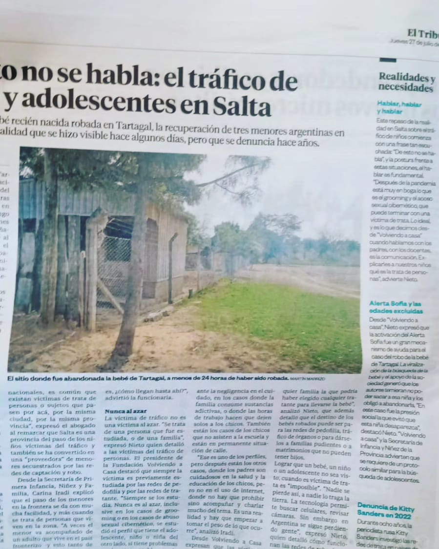 kisanders's tweet photo. El Jueves 27 de julio en el diario El Tribuno de Salta salio la nota sobre la tematica de Trata y Tráfico de Personas, donde escribieron sobre mi investigación periodística.
#tribuno #diario #kittysandersdisertante #kittysanders #tratazero #tratazerotolerancia #tratadepersonas https://t.co/ZGQioOWDMS