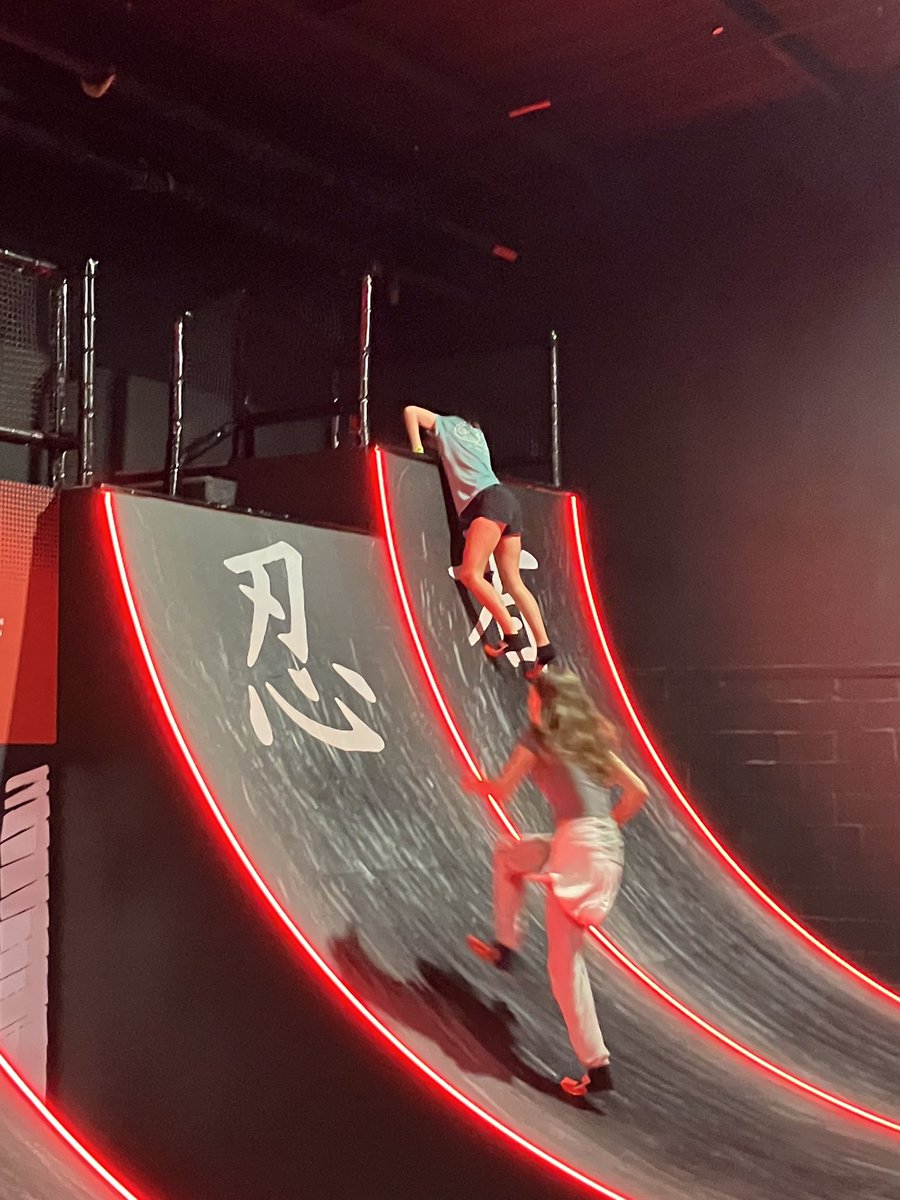 LEHSport's tweet photo. Today we have had a fun day at Total Ninja and the V&amp;A waterfront (shopping😊) - unfortunately weather stopped play/matches 😔 The students had a fab day and used up their energy running up ramps and climbing across monkey bars! @LEHSchool #tourfun https://t.co/7D5aCqOyho