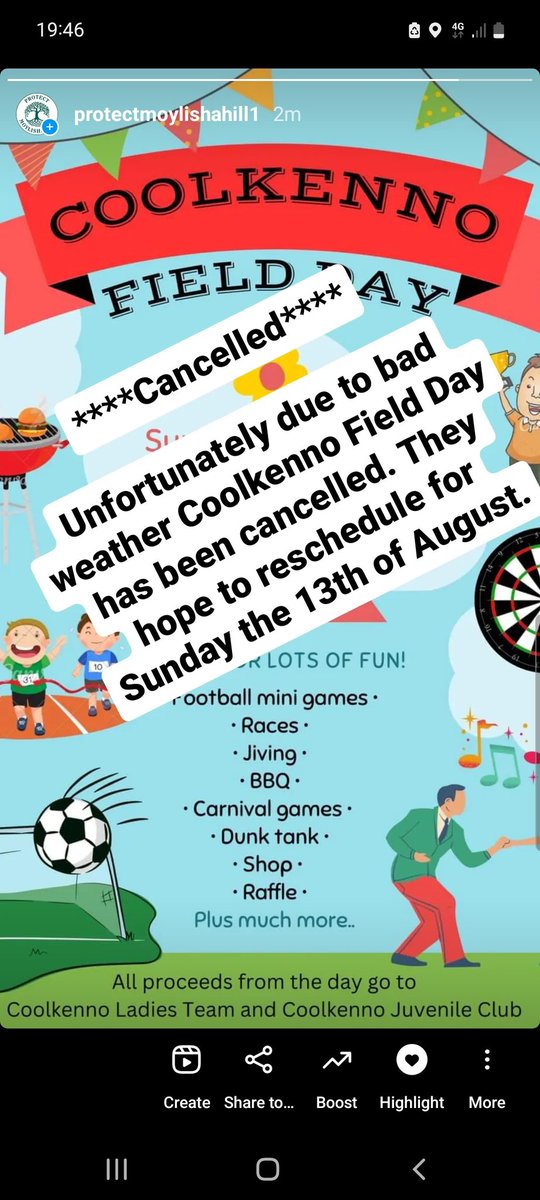 ****Cancelled****

Unfortunately due to bad weather Coolkenno Field Day has been cancelled. They hope to reschedule for Sunday the 13th of August.