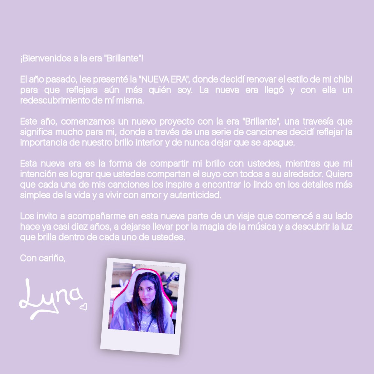 SrtaLyna's tweet photo. Vamos a ser nuestra mejor versión, y a brillar sin miedo y con amor 💫 https://t.co/A66JbMb4nt