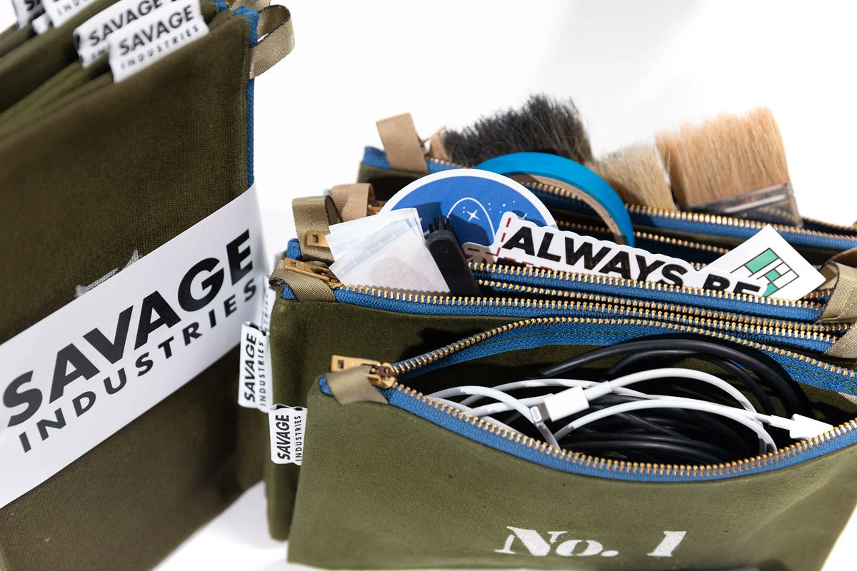 donttrythis's tweet photo. At Savage Merchandising we're all about upcycling, and we're ecstatic to announce the first product upcycled from our own manufacturing process! This pouch set is made from leftover apron material, and I've been using the set's five pouches now for over a month. I really love them, and I hope you do too! Available at:
https://t.co/DnxGmyTB10