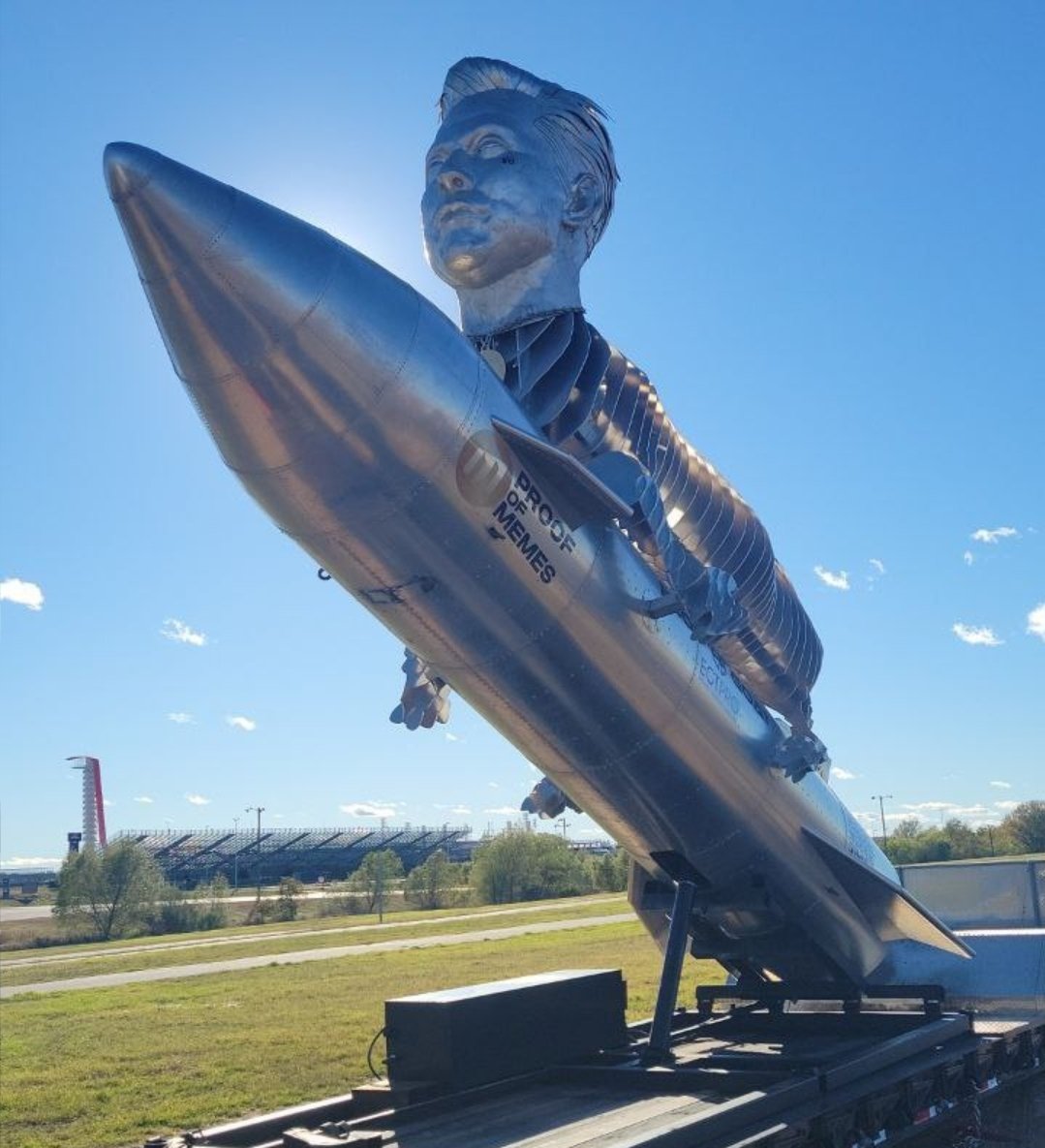 Esquire_Intel's tweet photo. @elonmusk A rocket for the G.O.A.T https://t.co/h7SURIvxji
