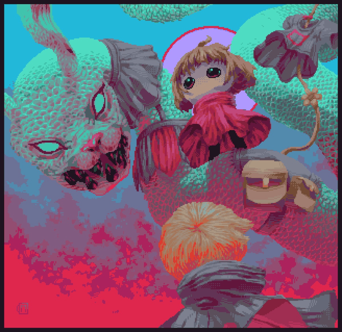 MememellowA's tweet photo. 2 years-anniversary drawing for my girlfriend :) #pixelart https://t.co/0ZOrGLk1iU
