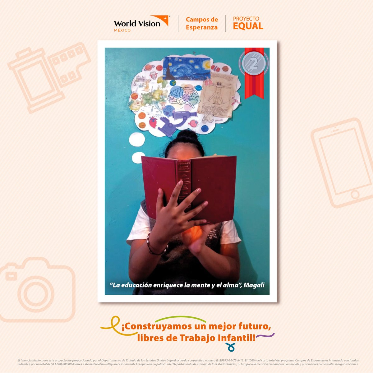 WorldVisionMx's tweet photo. ¡Gracias a todas y todos los que participaron en nuestro Concurso de Fotografía: ¿Cómo vives la educación?! 📸
Les presentamos las fotografías ganadoras ¡Muchas felciidades! 🎉😀 @CDE_WorldVision @EQUAL_WV https://t.co/qSegr78K6C