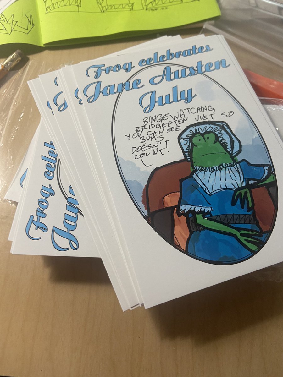 Frog celebrates Jane Austen July! Cards have been sent out to all Patreon members. To get yours (and not!) go to Patreon.com/frogcrisis