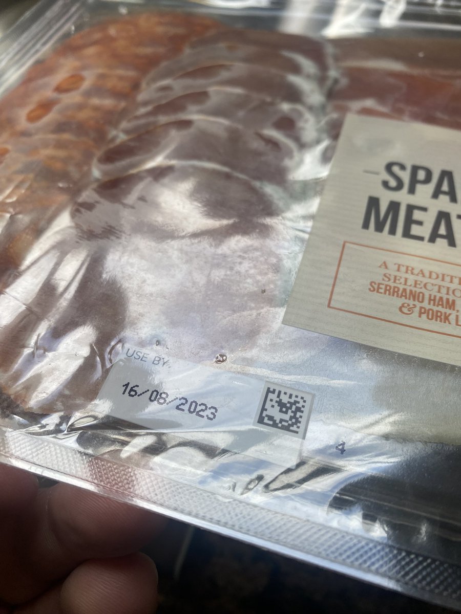 johnrooney83's tweet photo. @marksandspencer I went to eat my Spanish meat selection today and was very disappointed to see it was mouldy. This is in date until the 16/08/23 the meat was stored correctly in the fridge since purchasing. https://t.co/n7WmjzisvX