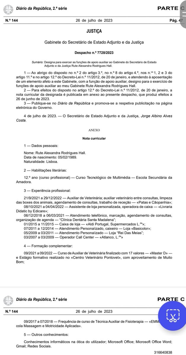 E assim vai a Justiça portuguesa, com estes CV's nos gabinetes do Governo...