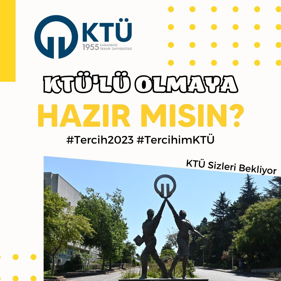 KTÜ’lü olmak bir ayrıcalıktır. Haydi geleceğin KTÜ’lüleri sizi bekliyoruz🤩

#Ktü #TercihimKTÜ #Tercih2023